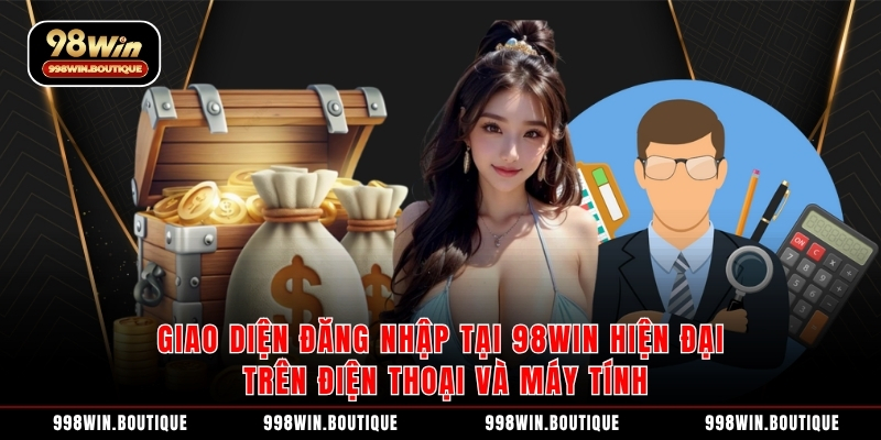 Giao diện đăng nhập tại 98Win hiện đại trên điện thoại và máy tính